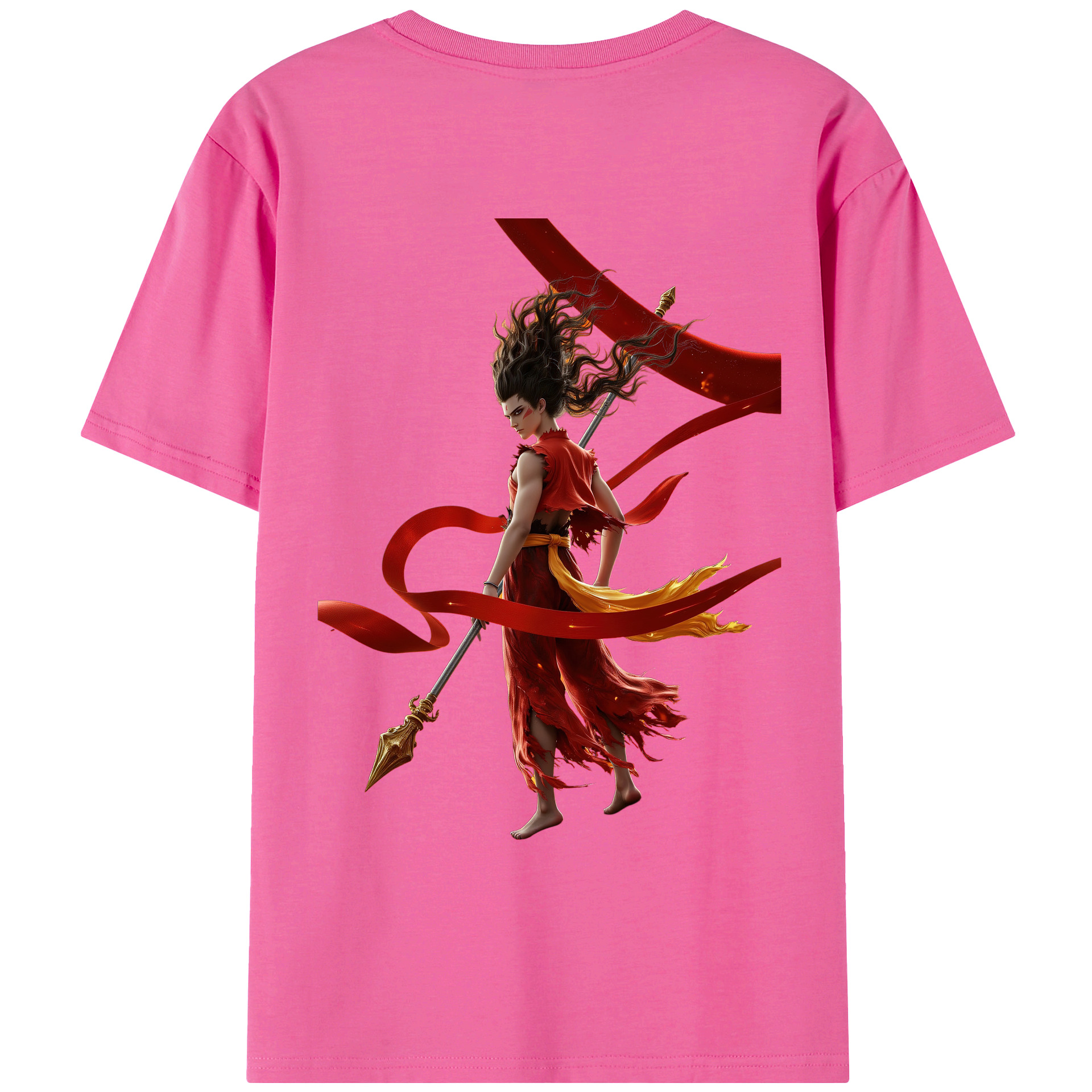 （画像用） Ne Zha 2 ナタ 魔童の大暴れ レディース半袖Tシャツ(バックプリント)